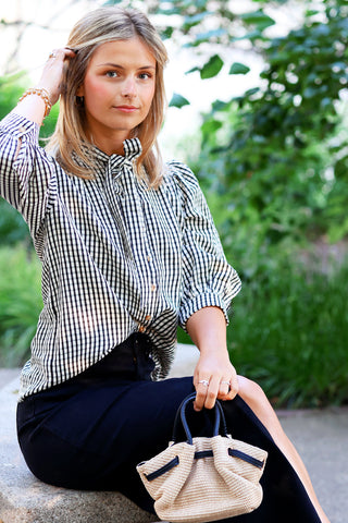 Black Gingham Button Up Shirt