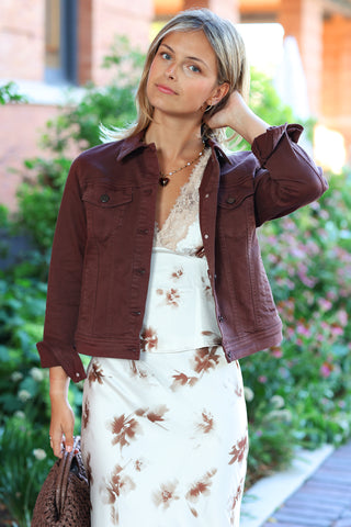 Victoria Washed Jacket Chocolate Brown