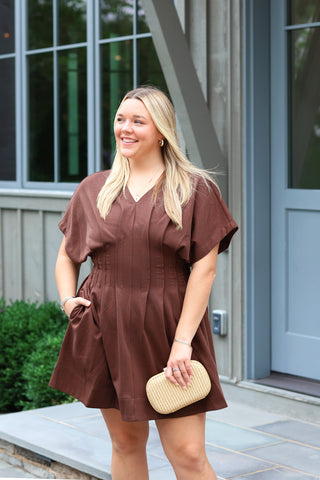 The Georgia Brown Dolman Dress