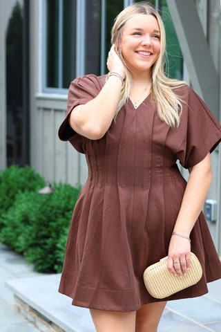 The Georgia Brown Dolman Dress
