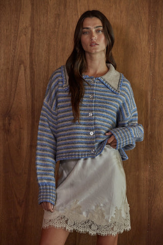 Cassidy Stripe Blue Cardigan