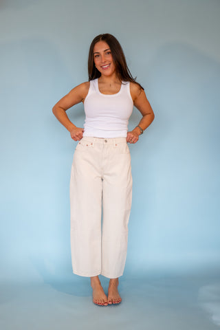 Eli High Rise Barrel - Ecru