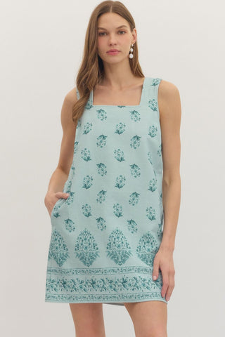 Dusty Blue Shift Dress