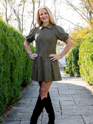 Fern and Fun Suede Dress