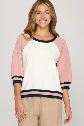 In The Spring Color Block Pink