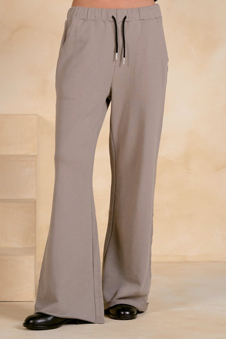Kathy Taupe Black Drawstring Pants