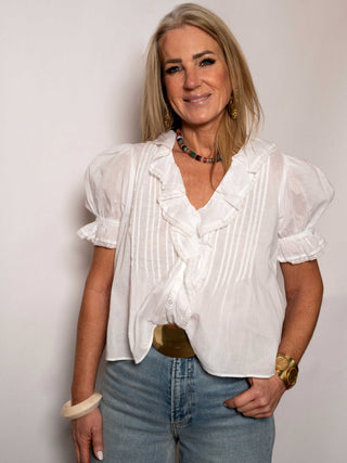 Lyric Ruffle Top - Antique