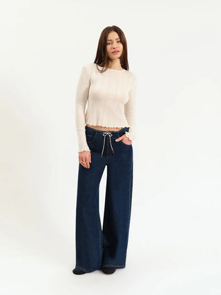 Madison Mid Rise Wide Leg Moonlight