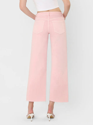 Pale Lilac High Rise Crop Wide Leg