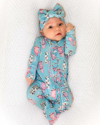 Skyler Ruffle Zippered Footie