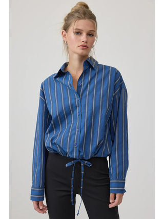Sweet Stripe Drawstring Shirt