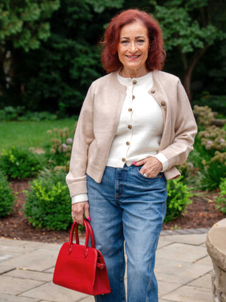 Two Tone Oatmeal Cardi