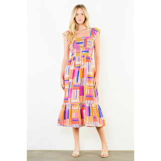 Wait in Line Abstract Dress